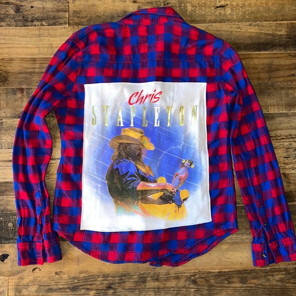Hollister | Tops | Custom Chris Stapleton Flannel | Poshmark